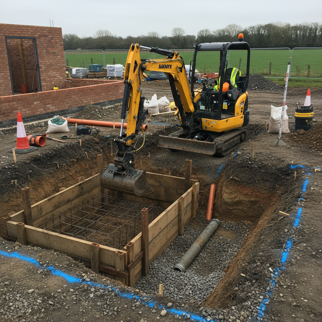 Mini digger excavation in Brent London