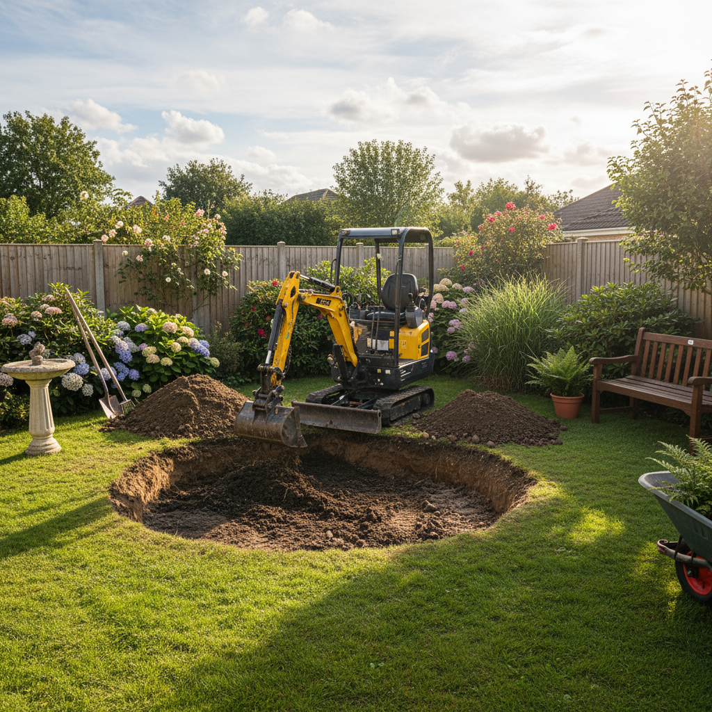 Mini digger excavation project Wembley HA9